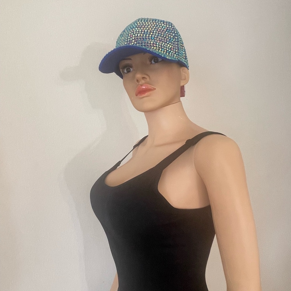 Rhinestone Studded Hat, Multicolor